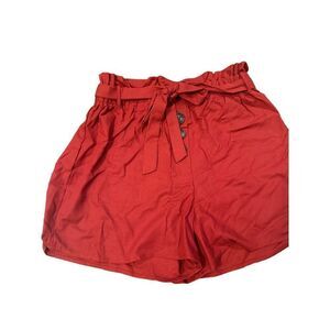 Charles R Red Belted Paperbag Shorts